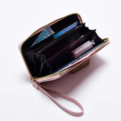 Women Long Wallet Pu Leather Card Holder Large Capacity Female Multi-function Coin Purse Clutch Money Bag Phone Wristlet Handbag