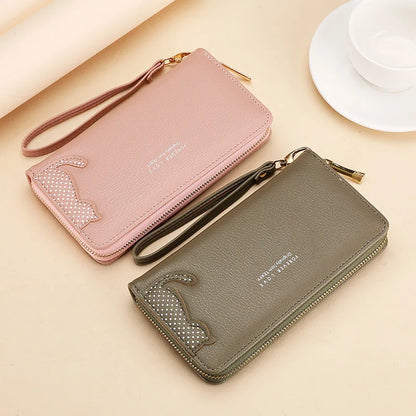 Women Long Wallet Pu Leather Card Holder Large Capacity Female Multi-function Coin Purse Clutch Money Bag Phone Wristlet Handbag
