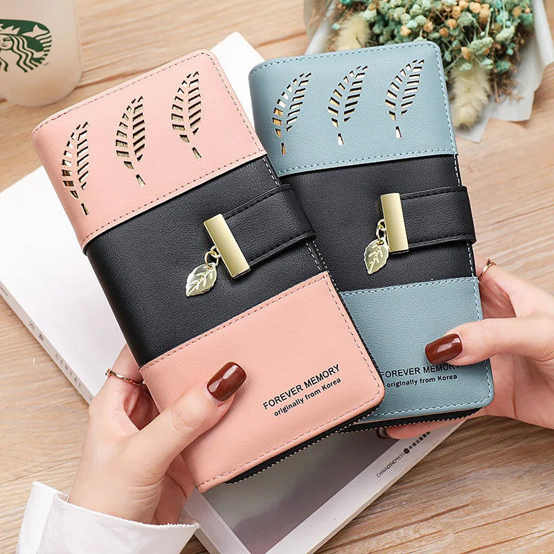 Women Long Wallet Pu Leather Card Holder Large Capacity Female Multi-function Coin Purse Clutch Money Bag Phone Wristlet Handbag