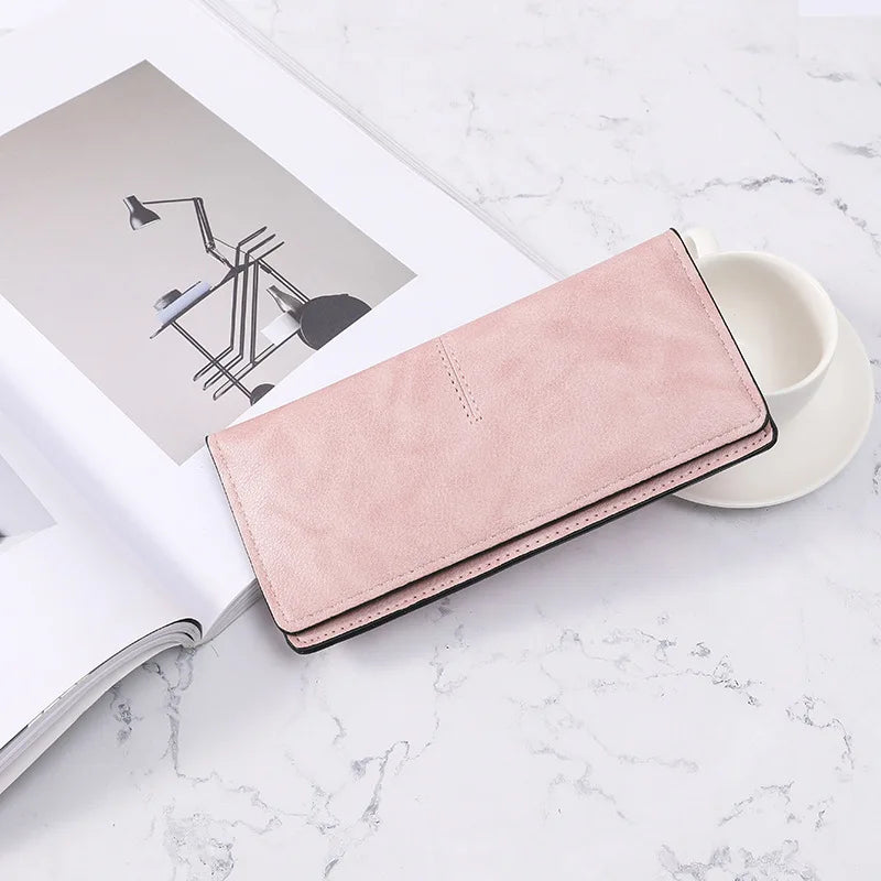 Women Long Wallet Pu Leather Card Holder Large Capacity Female Multi-function Coin Purse Clutch Money Bag Phone Wristlet Handbag