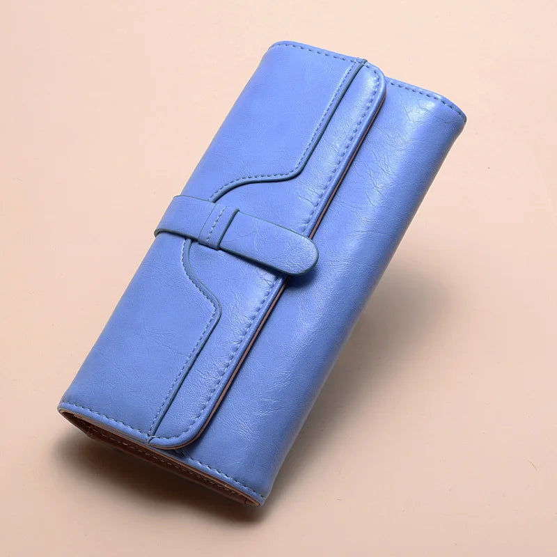 Women Long Wallet Pu Leather Card Holder Large Capacity Female Multi-function Coin Purse Clutch Money Bag Phone Wristlet Handbag