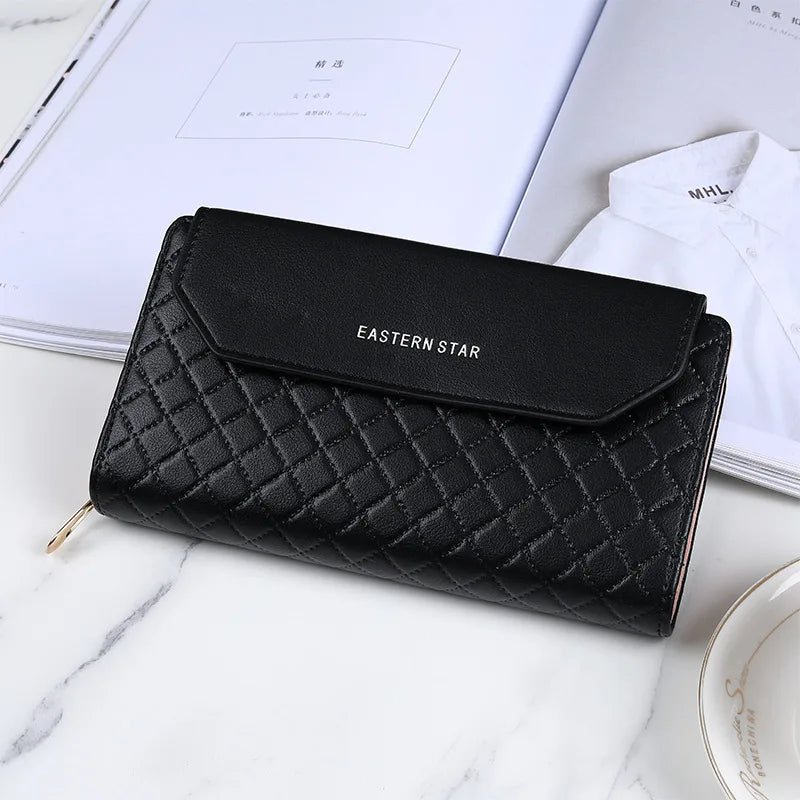 Women Long Wallet Pu Leather Card Holder Large Capacity Female Multi-function Coin Purse Clutch Money Bag Phone Wristlet Handbag