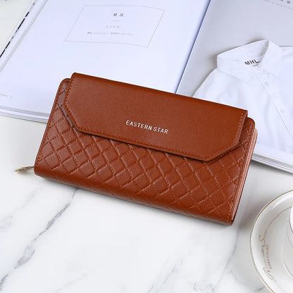 Women Long Wallet Pu Leather Card Holder Large Capacity Female Multi-function Coin Purse Clutch Money Bag Phone Wristlet Handbag