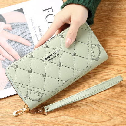 Women Long Wallet Pu Leather Card Holder Large Capacity Female Multi-function Coin Purse Clutch Money Bag Phone Wristlet Handbag