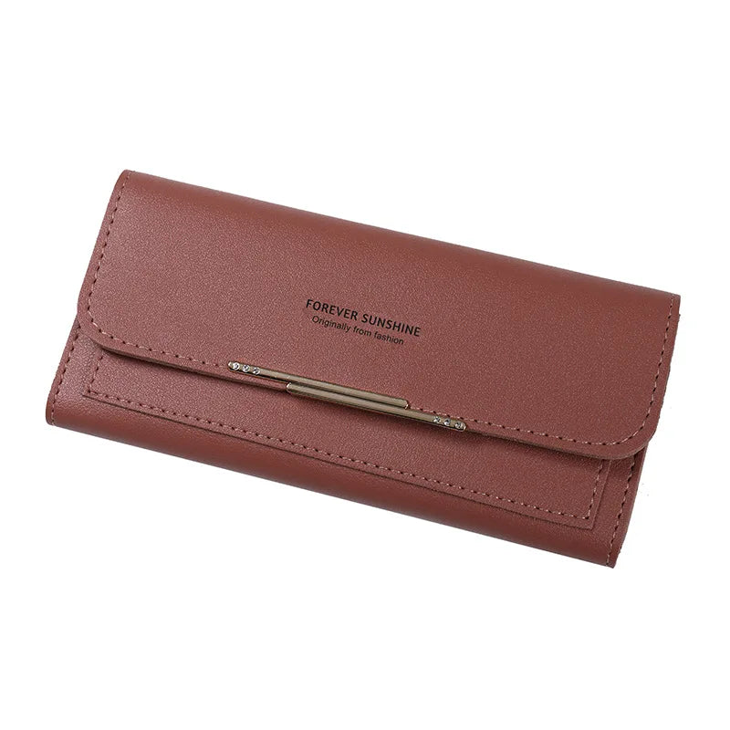 Women Long Wallet Pu Leather Card Holder Large Capacity Female Multi-function Coin Purse Clutch Money Bag Phone Wristlet Handbag