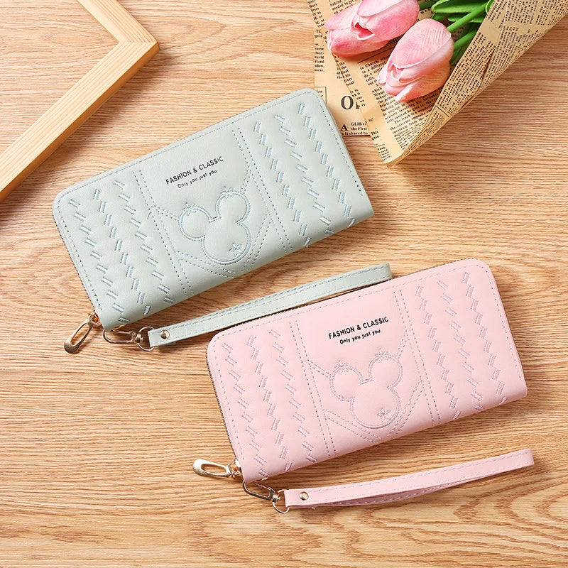 Women Long Wallet Pu Leather Card Holder Large Capacity Female Multi-function Coin Purse Clutch Money Bag Phone Wristlet Handbag