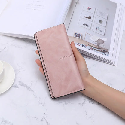 Women Long Wallet Pu Leather Card Holder Large Capacity Female Multi-function Coin Purse Clutch Money Bag Phone Wristlet Handbag