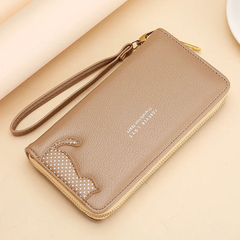 Women Long Wallet Pu Leather Card Holder Large Capacity Female Multi-function Coin Purse Clutch Money Bag Phone Wristlet Handbag