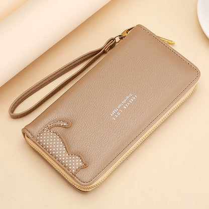 Women Long Wallet Pu Leather Card Holder Large Capacity Female Multi-function Coin Purse Clutch Money Bag Phone Wristlet Handbag