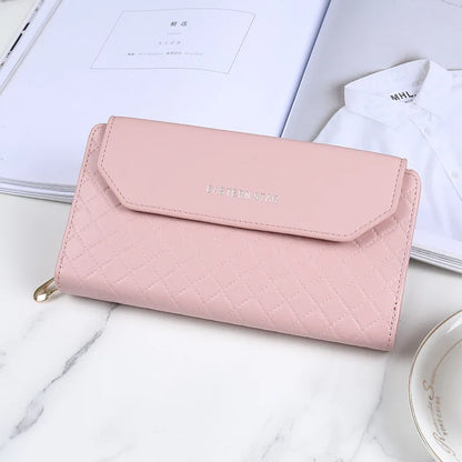 Women Long Wallet Pu Leather Card Holder Large Capacity Female Multi-function Coin Purse Clutch Money Bag Phone Wristlet Handbag