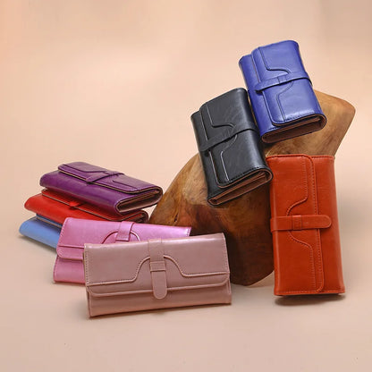 Women Long Wallet Pu Leather Card Holder Large Capacity Female Multi-function Coin Purse Clutch Money Bag Phone Wristlet Handbag