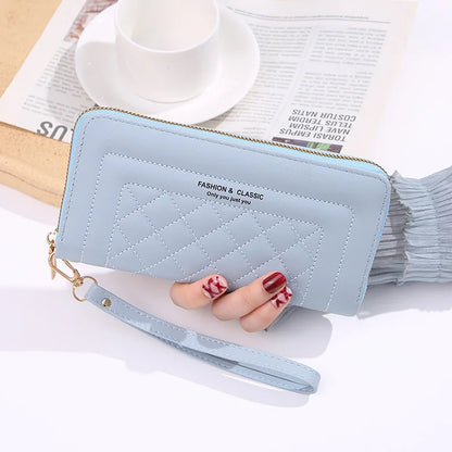 Women Long Wallet Pu Leather Card Holder Large Capacity Female Multi-function Coin Purse Clutch Money Bag Phone Wristlet Handbag