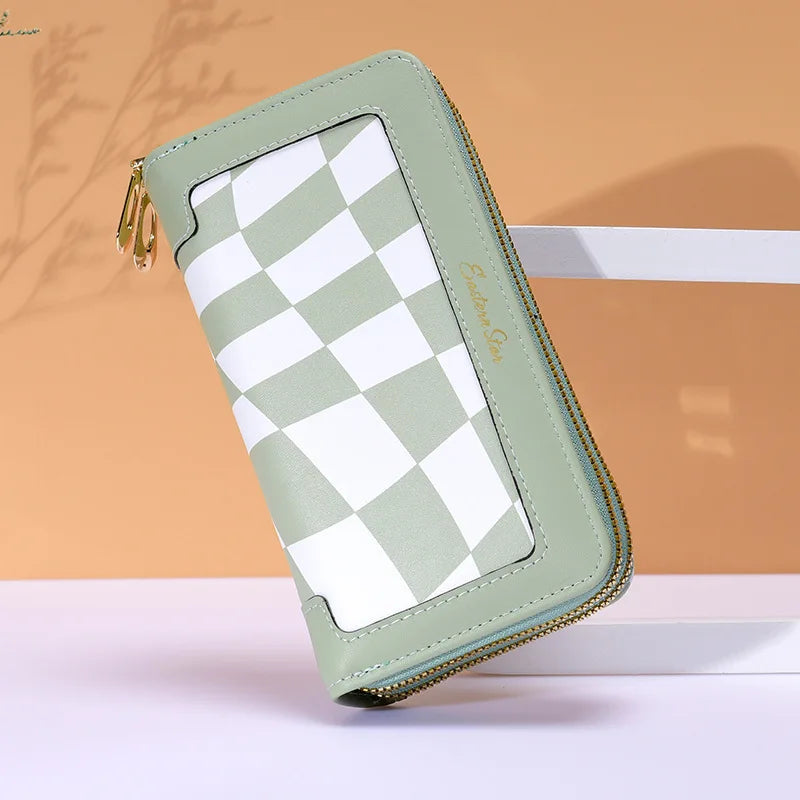 Women Long Wallet Pu Leather Card Holder Large Capacity Female Multi-function Coin Purse Clutch Money Bag Phone Wristlet Handbag