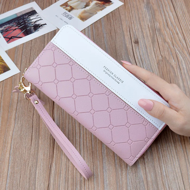 Women Long Wallet Pu Leather Card Holder Large Capacity Female Multi-function Coin Purse Clutch Money Bag Phone Wristlet Handbag