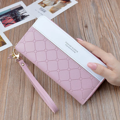 Women Long Wallet Pu Leather Card Holder Large Capacity Female Multi-function Coin Purse Clutch Money Bag Phone Wristlet Handbag