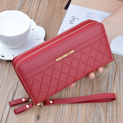 Women Long Wallet Pu Leather Card Holder Large Capacity Female Multi-function Coin Purse Clutch Money Bag Phone Wristlet Handbag