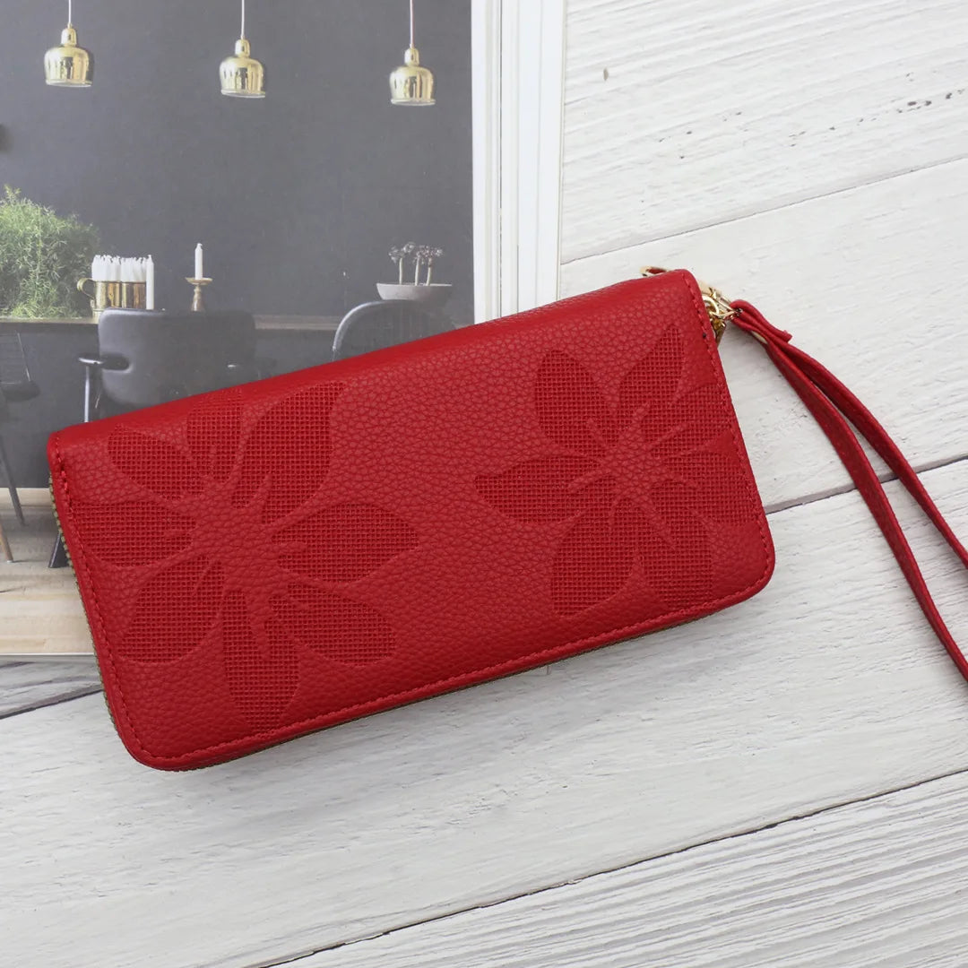 Women Long Wallet Pu Leather Card Holder Large Capacity Female Multi-function Coin Purse Clutch Money Bag Phone Wristlet Handbag