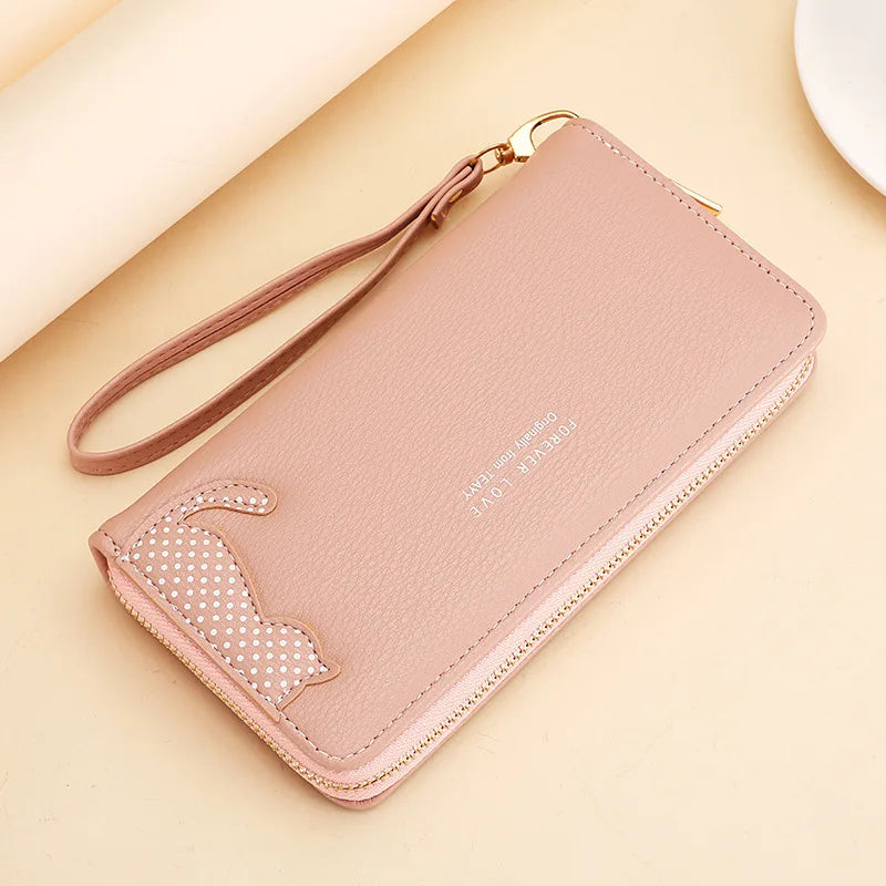 Women Long Wallet Pu Leather Card Holder Large Capacity Female Multi-function Coin Purse Clutch Money Bag Phone Wristlet Handbag