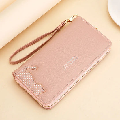 Women Long Wallet Pu Leather Card Holder Large Capacity Female Multi-function Coin Purse Clutch Money Bag Phone Wristlet Handbag