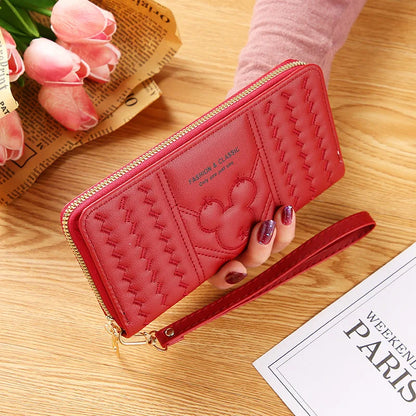 Women Long Wallet Pu Leather Card Holder Large Capacity Female Multi-function Coin Purse Clutch Money Bag Phone Wristlet Handbag