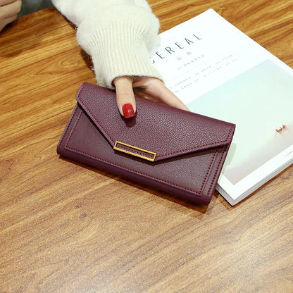 Women Long Wallet Pu Leather Card Holder Large Capacity Female Multi-function Coin Purse Clutch Money Bag Phone Wristlet Handbag