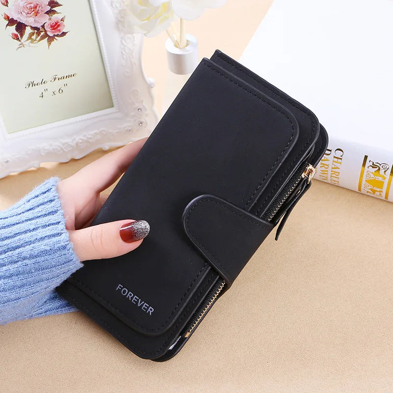 Women Long Wallet Pu Leather Card Holder Large Capacity Female Multi-function Coin Purse Clutch Money Bag Phone Wristlet Handbag