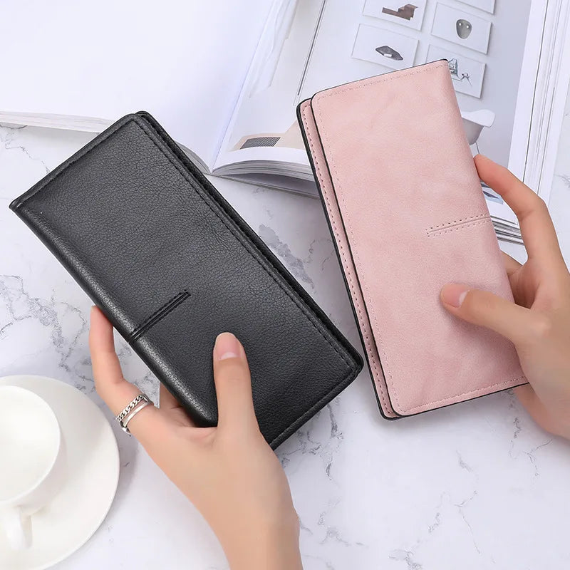 Women Long Wallet Pu Leather Card Holder Large Capacity Female Multi-function Coin Purse Clutch Money Bag Phone Wristlet Handbag