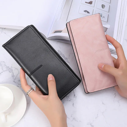 Women Long Wallet Pu Leather Card Holder Large Capacity Female Multi-function Coin Purse Clutch Money Bag Phone Wristlet Handbag