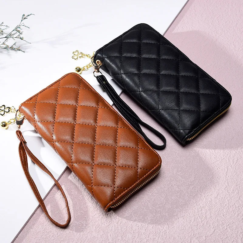 Women Long Wallet Pu Leather Card Holder Large Capacity Female Multi-function Coin Purse Clutch Money Bag Phone Wristlet Handbag