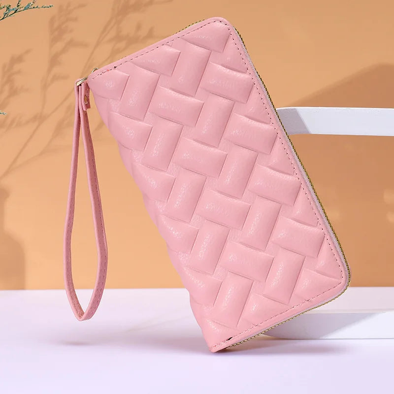 Women Long Wallet Pu Leather Card Holder Large Capacity Female Multi-function Coin Purse Clutch Money Bag Phone Wristlet Handbag