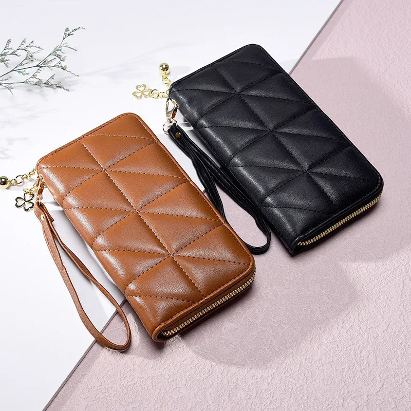 Women Long Wallet Pu Leather Card Holder Large Capacity Female Multi-function Coin Purse Clutch Money Bag Phone Wristlet Handbag