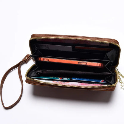 Women Long Wallet Pu Leather Card Holder Large Capacity Female Multi-function Coin Purse Clutch Money Bag Phone Wristlet Handbag