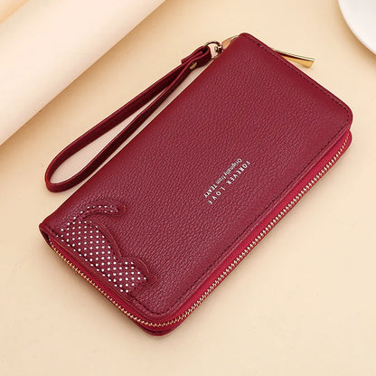 Women Long Wallet Pu Leather Card Holder Large Capacity Female Multi-function Coin Purse Clutch Money Bag Phone Wristlet Handbag