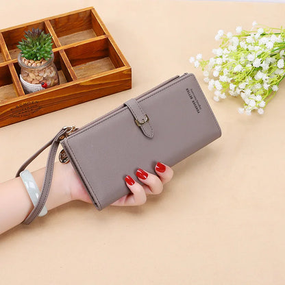 Women Long Wallet Pu Leather Card Holder Large Capacity Female Multi-function Coin Purse Clutch Money Bag Phone Wristlet Handbag