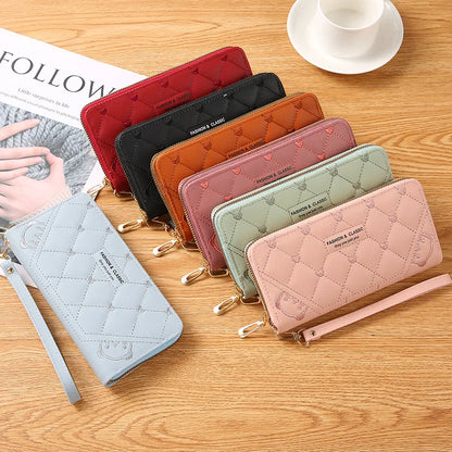 Women Long Wallet Pu Leather Card Holder Large Capacity Female Multi-function Coin Purse Clutch Money Bag Phone Wristlet Handbag