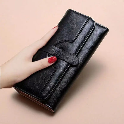 Women Long Wallet Pu Leather Card Holder Large Capacity Female Multi-function Coin Purse Clutch Money Bag Phone Wristlet Handbag