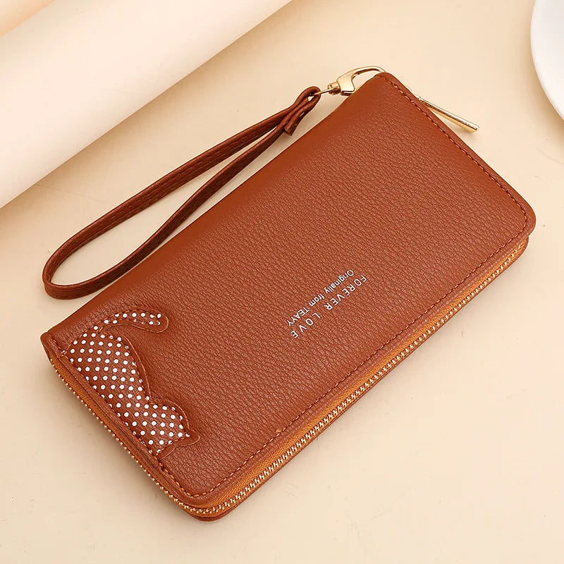 Women Long Wallet Pu Leather Card Holder Large Capacity Female Multi-function Coin Purse Clutch Money Bag Phone Wristlet Handbag