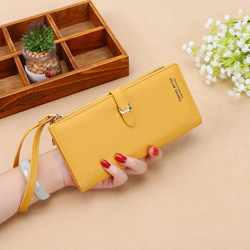 Women Long Wallet Pu Leather Card Holder Large Capacity Female Multi-function Coin Purse Clutch Money Bag Phone Wristlet Handbag