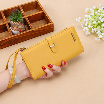 Women Long Wallet Pu Leather Card Holder Large Capacity Female Multi-function Coin Purse Clutch Money Bag Phone Wristlet Handbag