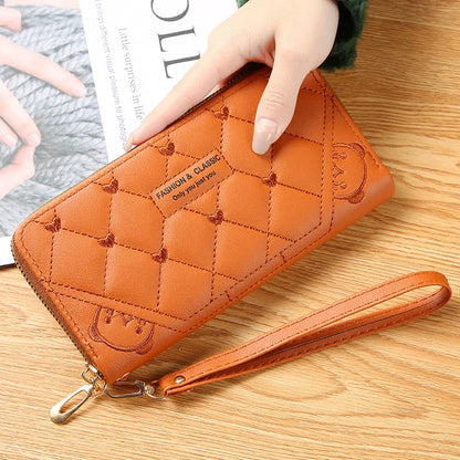 Women Long Wallet Pu Leather Card Holder Large Capacity Female Multi-function Coin Purse Clutch Money Bag Phone Wristlet Handbag