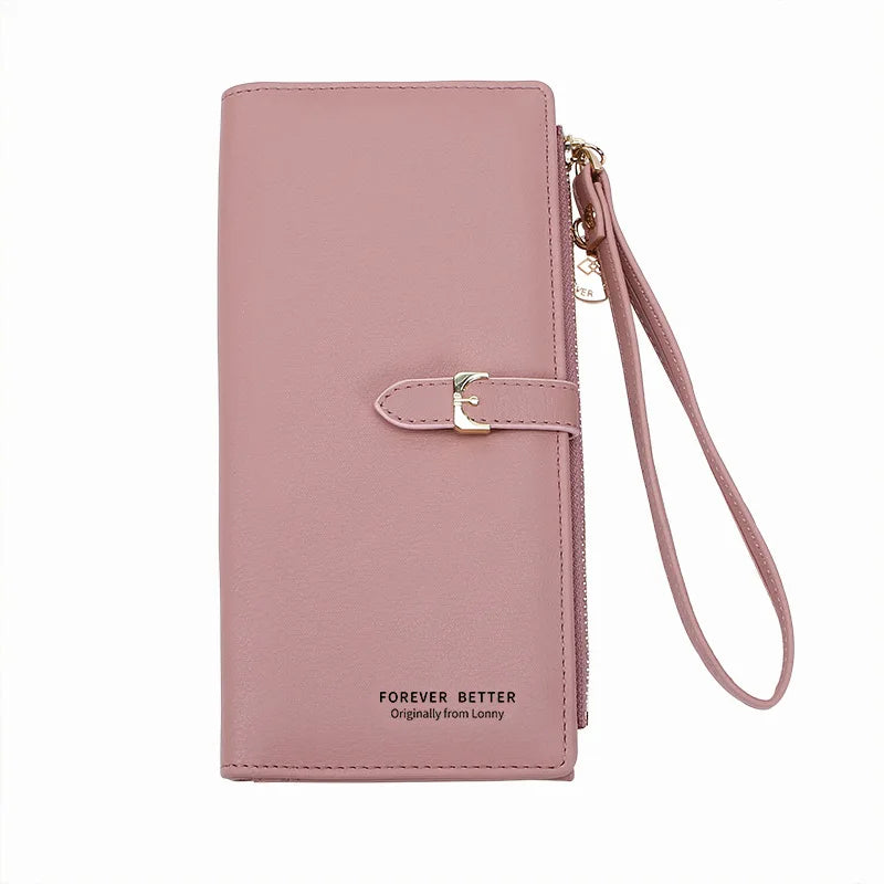 Women Long Wallet Pu Leather Card Holder Large Capacity Female Multi-function Coin Purse Clutch Money Bag Phone Wristlet Handbag