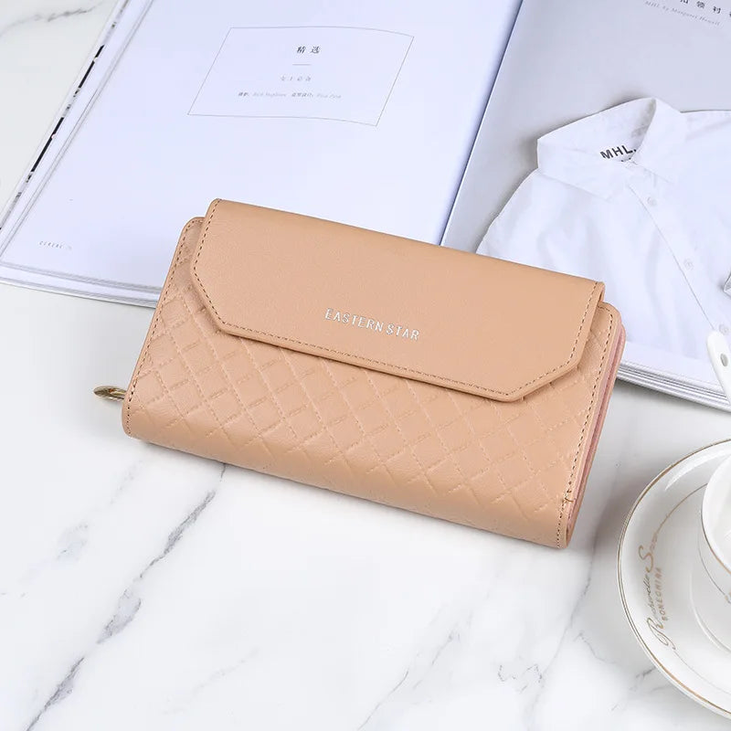 Women Long Wallet Pu Leather Card Holder Large Capacity Female Multi-function Coin Purse Clutch Money Bag Phone Wristlet Handbag