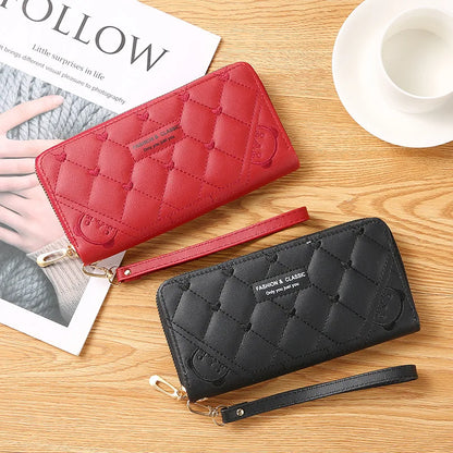Women Long Wallet Pu Leather Card Holder Large Capacity Female Multi-function Coin Purse Clutch Money Bag Phone Wristlet Handbag