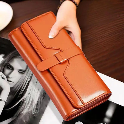 Women Long Wallet Pu Leather Card Holder Large Capacity Female Multi-function Coin Purse Clutch Money Bag Phone Wristlet Handbag