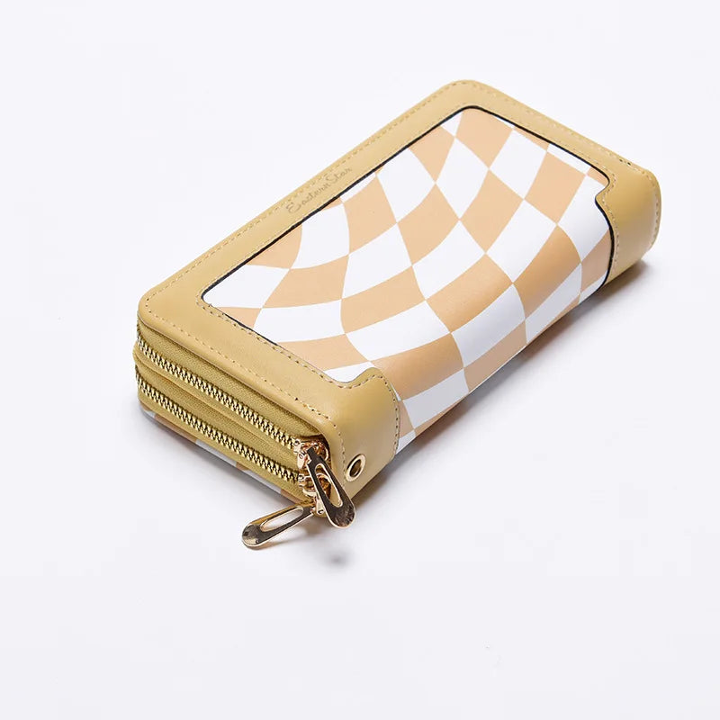 Women Long Wallet Pu Leather Card Holder Large Capacity Female Multi-function Coin Purse Clutch Money Bag Phone Wristlet Handbag