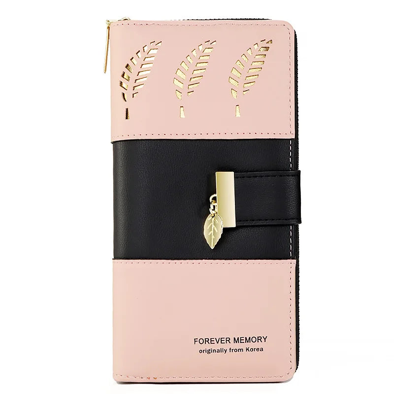 Women Long Wallet Pu Leather Card Holder Large Capacity Female Multi-function Coin Purse Clutch Money Bag Phone Wristlet Handbag