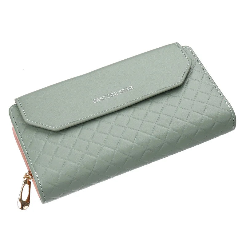 Women Long Wallet Pu Leather Card Holder Large Capacity Female Multi-function Coin Purse Clutch Money Bag Phone Wristlet Handbag