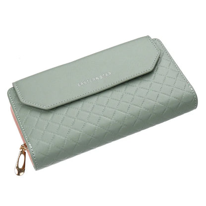 Women Long Wallet Pu Leather Card Holder Large Capacity Female Multi-function Coin Purse Clutch Money Bag Phone Wristlet Handbag