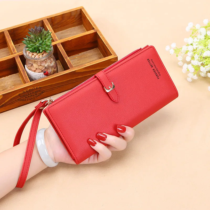 Women Long Wallet Pu Leather Card Holder Large Capacity Female Multi-function Coin Purse Clutch Money Bag Phone Wristlet Handbag