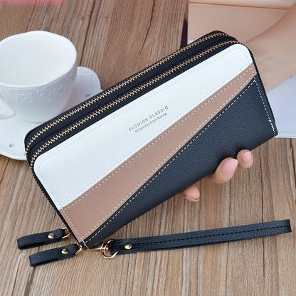 Women Long Wallet Pu Leather Card Holder Large Capacity Female Multi-function Coin Purse Clutch Money Bag Phone Wristlet Handbag
